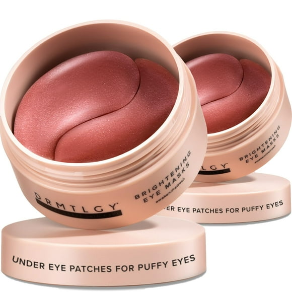 DRMTLGY Masques pour les Yeux Éclaircissants (30 Paires) - Masques pour les Yeux à la Caféine pour Cernes et Poches avec Acide Hyaluronique, Patchs pour les Yeux Gonflés - Lot de 2