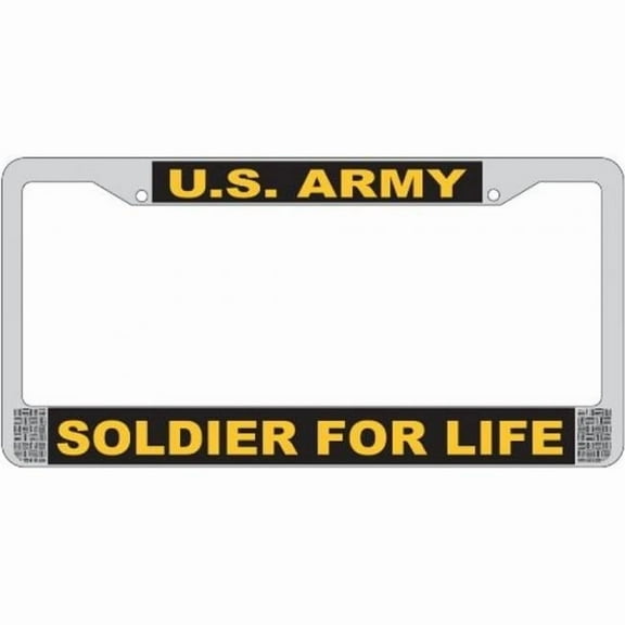 U.S. Army Soldier for Life Chrome License Plate Frame