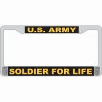 U.S. Army Soldier for Life Chrome License Plate Frame