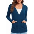 thumbnail image 4 of Urban CoCo Women's Button Down Lightweight Knit Cardigan Sweater with Pockets, 4 of 7