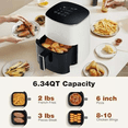 thumbnail image 2 of Air Fryer 6 Quart with Clear Viewing Window, 12-in-1 Functions, Touch Control, Temperature Control, and Nonstick Basket in Beige, 2 of 7