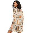 thumbnail image 2 of FORMRS Womens Long Sleeve Nightgowns Crew Neck Sleep Shirt Soft Pajamas Sizes S-3XL, Fall Book Shelf, 2 of 8