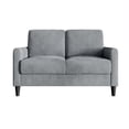 thumbnail image 3 of Home Design Goliad Velvet Arm Loveseat with Pocket Spring, Soft Cushions, Clean Lines Design, Gray, 3 of 10
