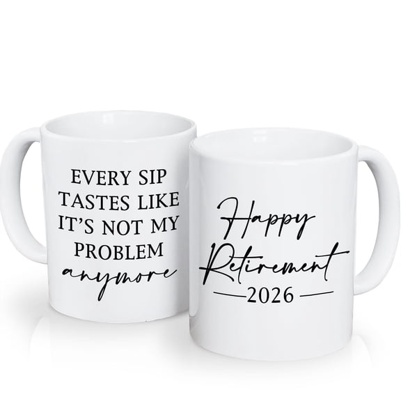 Happy Retirement Coffee Mug Set – Not My Problem Anymore