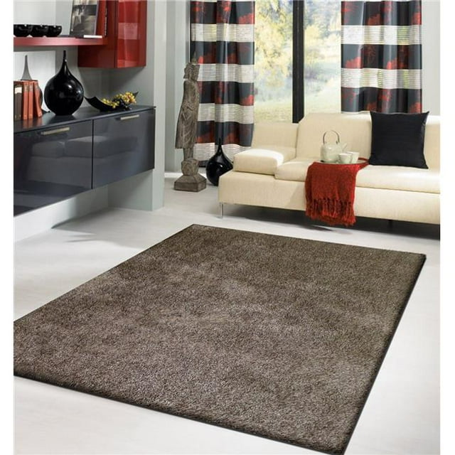 Amazing Rugs NL1003-811 8 x 11 ft. Fancy Shaggy Hand Tufted Area Rug in Brown