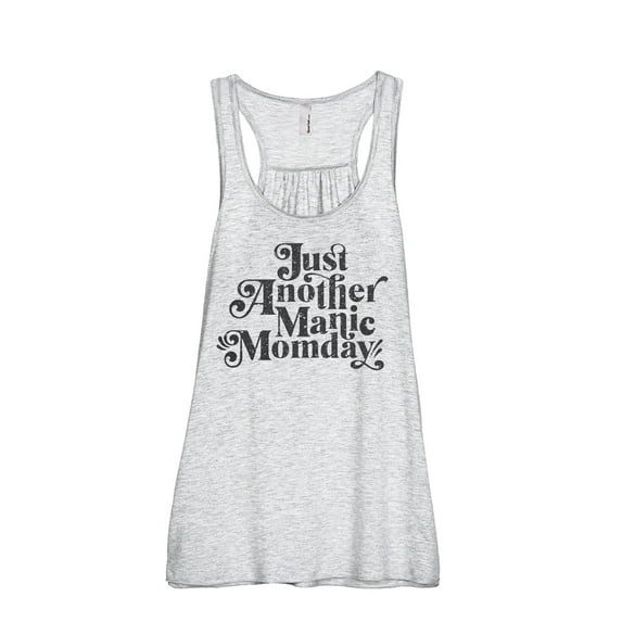 Just Another Manic Momday Women's Fashion Sleeveless Flowy Racerback Workout Yoga Tank Top Sport Grey Large