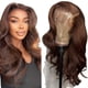 thumbnail image 5 of Peluca de Encaje Castaño Oscuro a la Moda con Ondas Grandes y Cabello Largo y Rizado, 5 of 10
