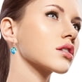 thumbnail image 3 of Galaxy Gold 27.85 Carat 14K Solid Rose Gold Leverback Earrings Twisted Briolette Blue Topaz, 3 of 3