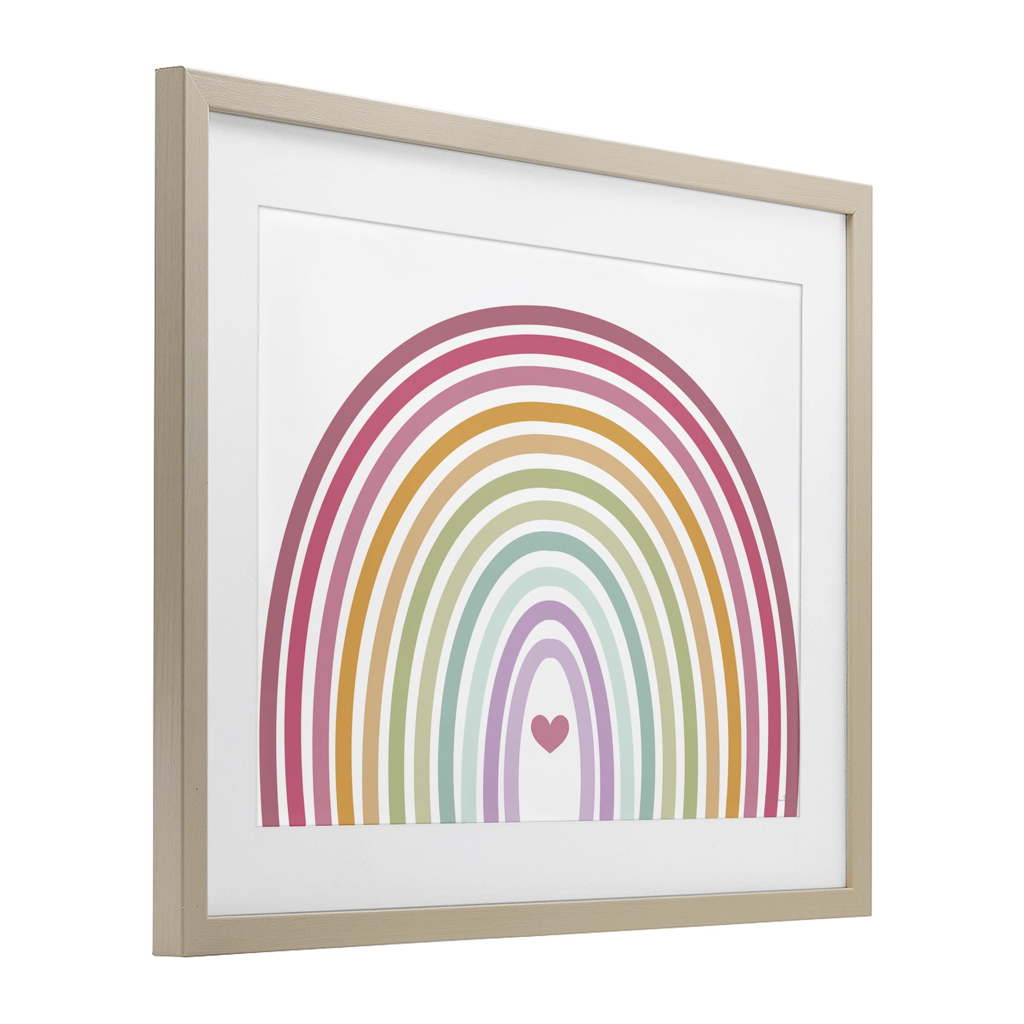 Stupell Industries Rainbow Love & Heart Birch Framed Print Under Glass, design by Susan Ball