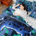 thumbnail image 4 of Castle Fairy Abstract Hexagon Gamer Bedding Comforter Set,Video Game King Bedding Sets, 4 of 8