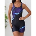thumbnail image 2 of Charmo Women's One Piece Swimsuits Boyleg Shorts Full Coverage Slimming Bathing Suits Athletic Racerback Modest Swimwear, 2 of 7