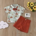 thumbnail image 2 of Toddler Boys Short Sleeve Cartoon Prints Tops Shorts Two Piece Outfits Set For Kids Clothes, 2 of 8