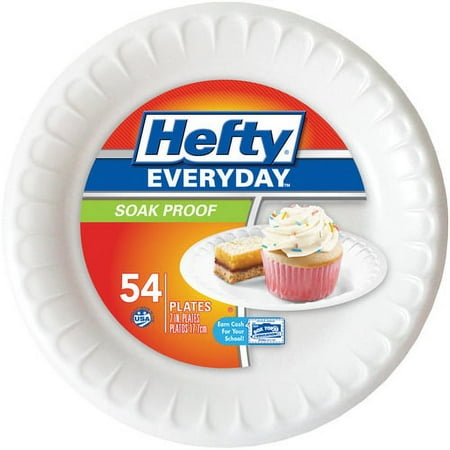 Hefty Everyday Soak Proof 7 Inch White Foam Snack Plates