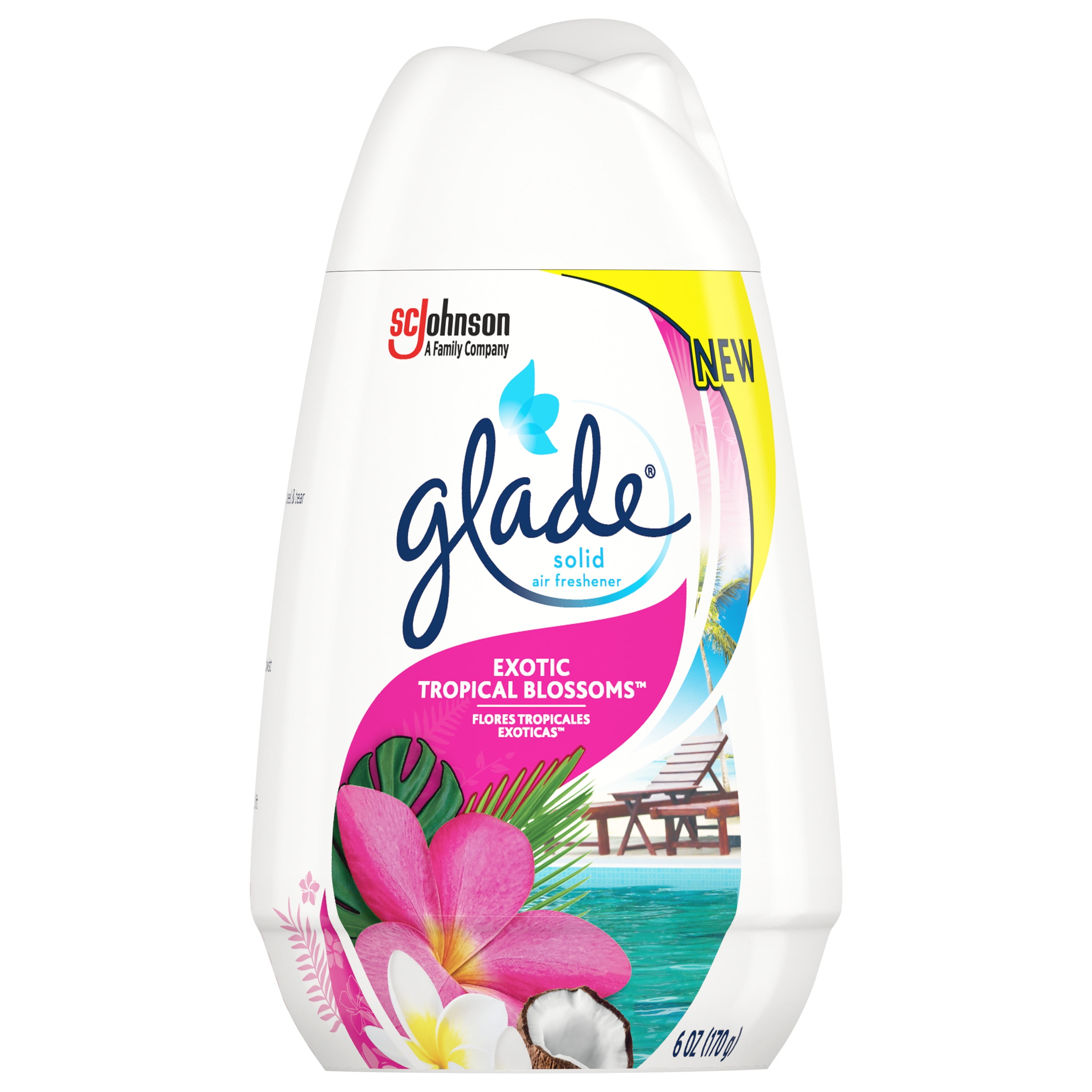 Glade Solid Gel Cone, Exotic Tropical Blossoms, Solid Gel Air Freshener