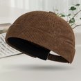 thumbnail image 4 of Jiibva Corduroy Hat Docker Cap for Men Women, Brimless Hats Worker Sailor Cap Beanie Retro Beanie Rolled Cuff Skullcaps with Adjustable, 4 of 7