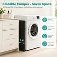 thumbnail image 5 of 23.8 Gal (90L) Laundry Hamper Laundry Basket with Lid and Handles Wicker hamper Foldable Removable Liner Bag Black, 5 of 7