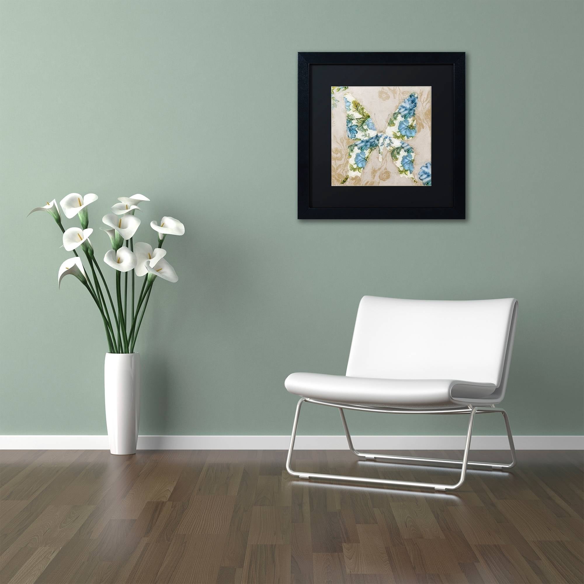 Trademark Fine Art "Winged Tapestry I" Canvas Art by Color Bakery Black Matte, Black Frame