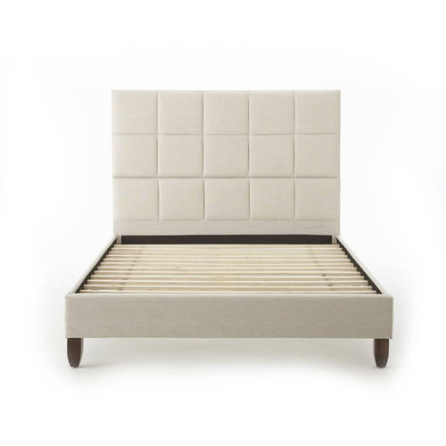 Premier Hope Queen Upholstered Platform Bed, Taupe