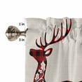thumbnail image 5 of Christmas Kitchen Curtains and Valances Set, Abstract Deer Pine Leaf Red Black Buffalo Plaid Rod Pocket Window Valance Window Curtain Panels for Living Room Bedroom Laundry, 27.5x24in, 3 Pieces, 5 of 7