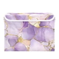 thumbnail image 7 of Yayeee Collapsible Cube Storage Bin with Lid Fabric Closet Decorative Basket with Handles, Pastel Purple Marble Pattern, 7 of 7