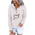 thumbnail image 2 of ICHUANYI Liquidación Blusa de manga larga con bolsillo impreso a la moda para mujer Tops casuales Sudadera con capucha con botones ICHUANYI WER202308246722, 2 of 7