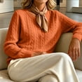 thumbnail image 5 of Aaihamo Women Fall Winter Long Sleeve Knitted Cardigan Open Front Button Down Casual Solid Blouse Sweater, Orange 2XL, 5 of 5