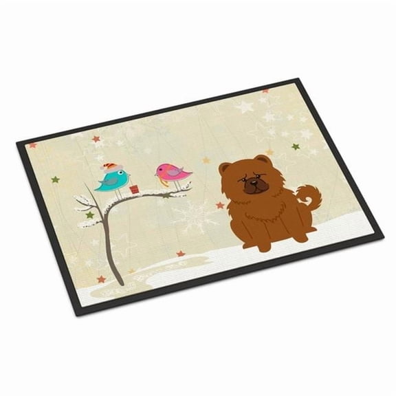 Christmas Presents between Friends Chow Chow Red Door Mat