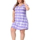 thumbnail image 2 of Vestido De TalGrande PaMujer, Túnica, Cuello En V, ManCorta, Dobladillo Redondo, Teñido Anudado, VestidosMedPierMorado claro 2X, 2 of 6