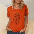 thumbnail image 2 of Dadaria T-Shirt Orange pour Femmes Manches Courtes Col Rond Attrape-Rêves d'Été S, 2 of 5