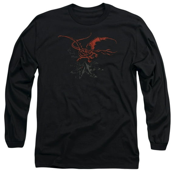 The Hobbit Smaug Long Sleeve Adult 18/1 T-Shirt Black
