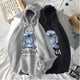 thumbnail image 2 of Sudadera con capucha de Disney Stitch para mujer, jerséis Harajuku, Tops informales Kawaii bonitos, Sudadera con cuello redondo y estampado de Ángel, sudadera Extragrande, 2 of 5