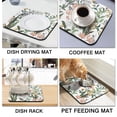 thumbnail image 4 of Washable Rubber Multicolored Floral Dish Drying Mats for Kitchen Counter Home Large Coffee Bar Pad Accessories and Decor for Utensils Stemware 16''x18'', 4 of 6