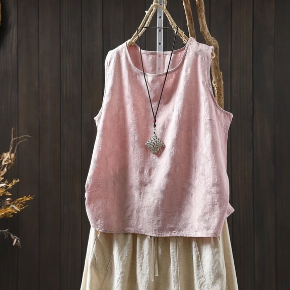 Endives Womens Tank Tops Sleeveless Shirts Ethnic Style Tee Sleeveless O Neck T Shirt Blouse Outerwear Tank Top