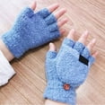 thumbnail image 3 of Heated Gloves for Women Usb Rechargeable Heated Mittens Warm Heating Glove Fingerless Winter Work Gloves（Gray）, 3 of 7