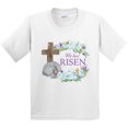 thumbnail image 3 of Inktastic Easter He Has Risen with Cross and Flowers Youth T-Shirt, 3 of 5