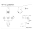 thumbnail image 3 of Kingston Brass KBX8131ZX Millennium Three-Handle Tub and Shower Faucet, Polished Chrome, 3 of 3