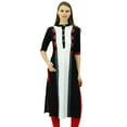 thumbnail image 1 of Phagun Tunique en Coton pour Femmes, Kurta Droite Décontractée d'Été avec Col Chinois, 1 of 8