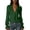 Green, variant on Pleated Back Flared Ruffle Cuff Blouse Pointed Collar Split V Neck Crinkle Textured Long Sleeve Solid Elegant Top for Women S-XXL