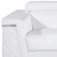 thumbnail image 3 of 89" White And Silver Top Grain Leather Sofa, 3 of 10