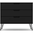 thumbnail image 4 of Pemberly Row 3-Drawer Mid-Century Wood Dresser with Metal Legs in Black, 4 of 11