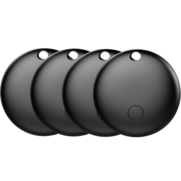 Air Tracker Tag (Android Only), Global Bluetooth Tracking Device, Item Finder and Key Locator, Works with Google Find Hub, Smart Tag for Vehicle/Luggage/Wallet, No Monthly Fees Black 4 Pack