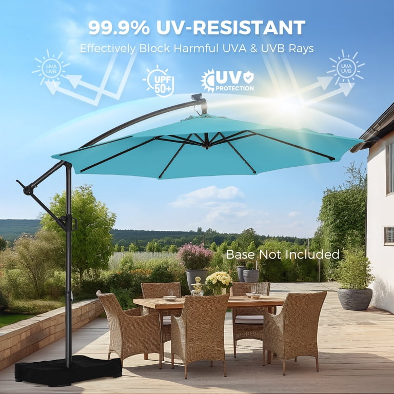 black out patio umbrella AKZ PLUS 10x13' Cantilever - Frame & Natural Canopy x-body Choose sophistication Options:Charcoal Streamlight Protac, Stl 88087