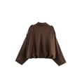 thumbnail image 3 of Women'S Faux Suede Jacket with Pocket Lapel Pilot Coat Casual Oversized Long Sleeves Trendy Streetwear Coffee S, 3 of 5
