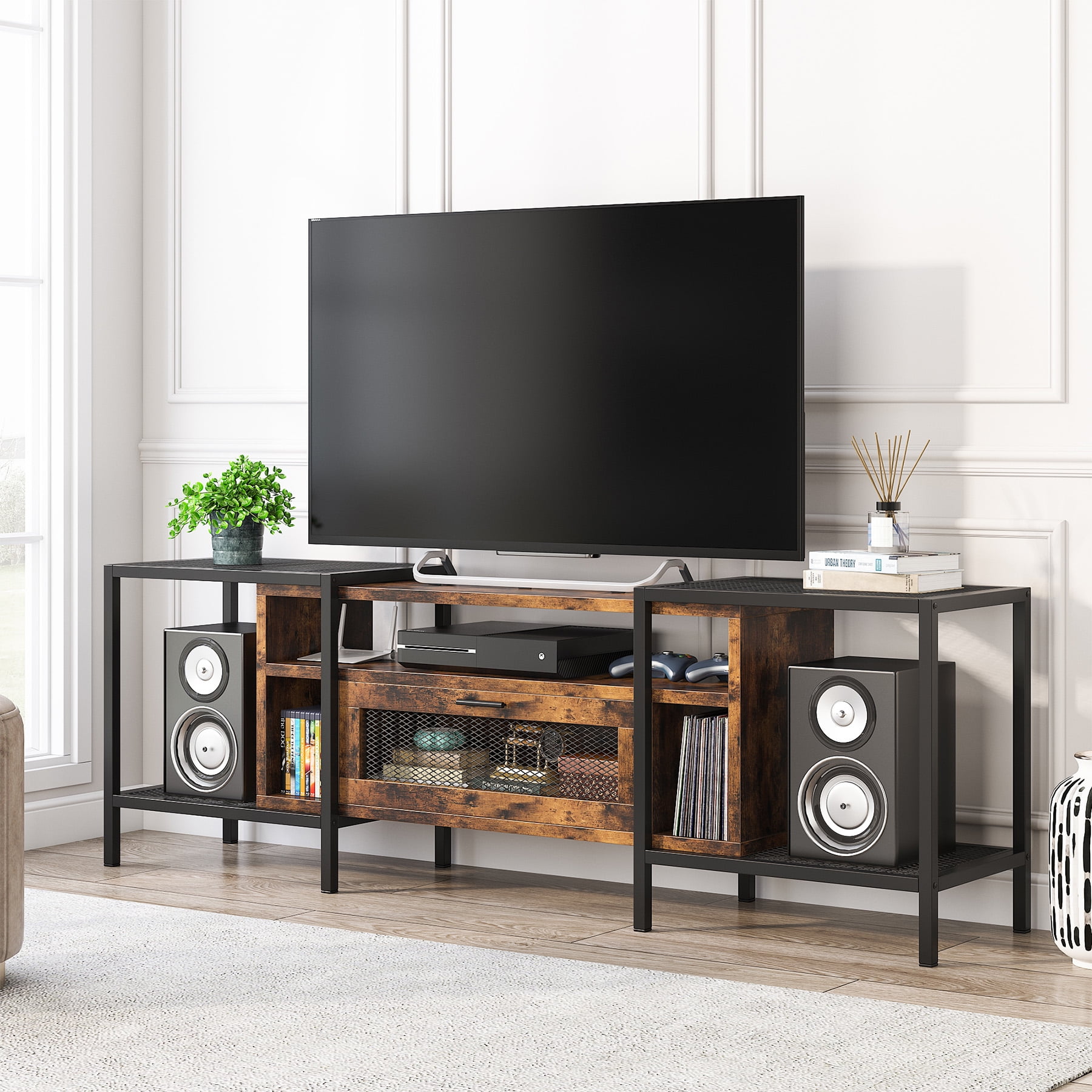 75 Inch TV Stand for TVs Up to 85 inch, Console Table Entertainment