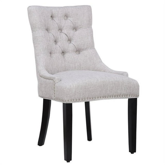 Costaelm Bellmount Fabric Wingback Tufted Dining Chair, Light Gray (Set of 1)
