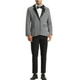 thumbnail image 2 of INSPIRE CHIC Houndstooth Print Blazer for Men's Contrast Collared Sports Coat White Black L, 2 of 4