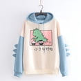 thumbnail image 3 of Women’s Hoodies Sweatshirts Print Fashion Dinosaur Tops Casual Long Sleeve Sweatshirt Women’s Hoodies for Everyday Comfort and Stylish Layering Blue XXL, 3 of 6