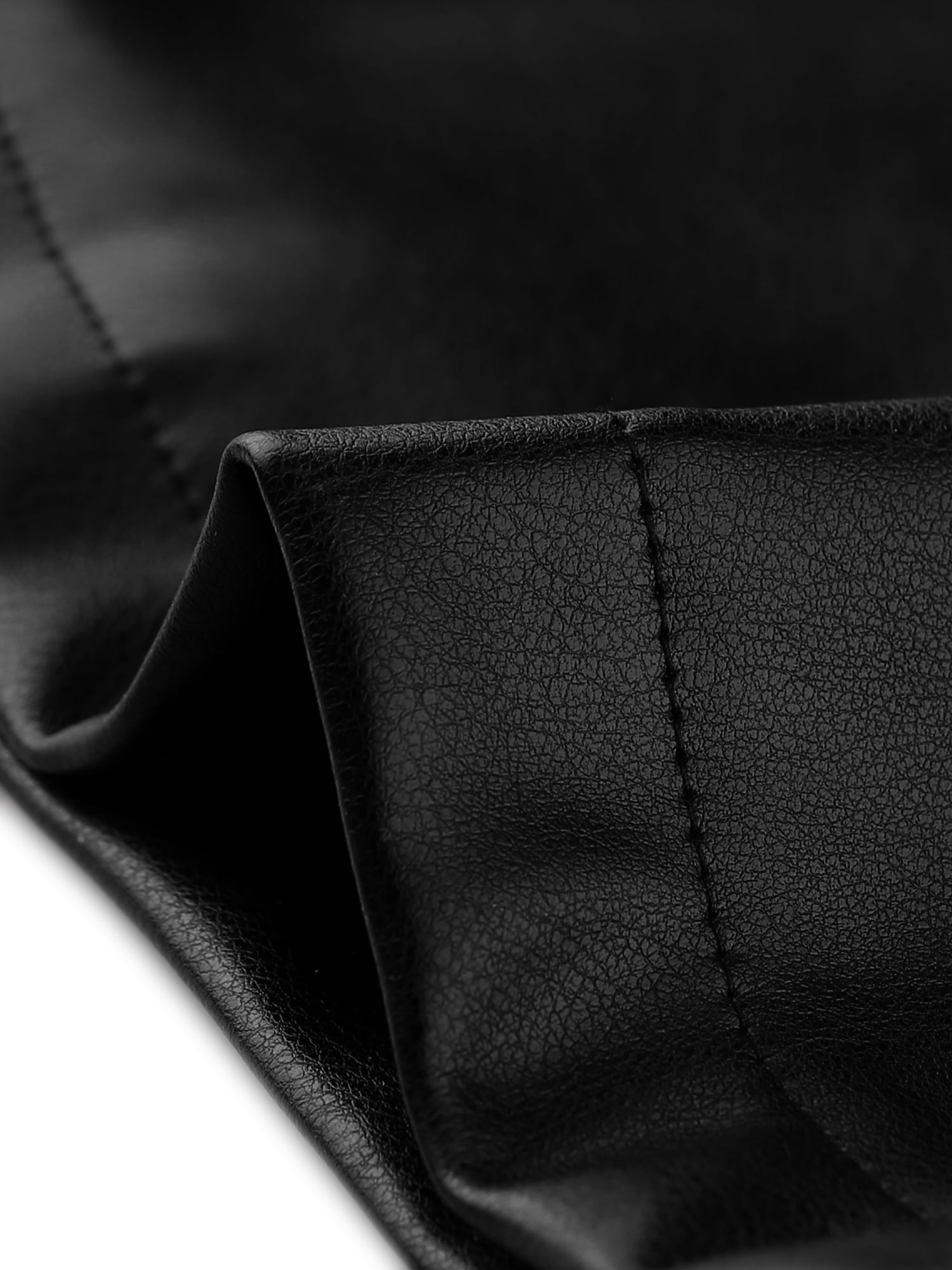DARING DIVA Women's Faux Leather Flared High Waist Bell Bottom PU Trousers M Black