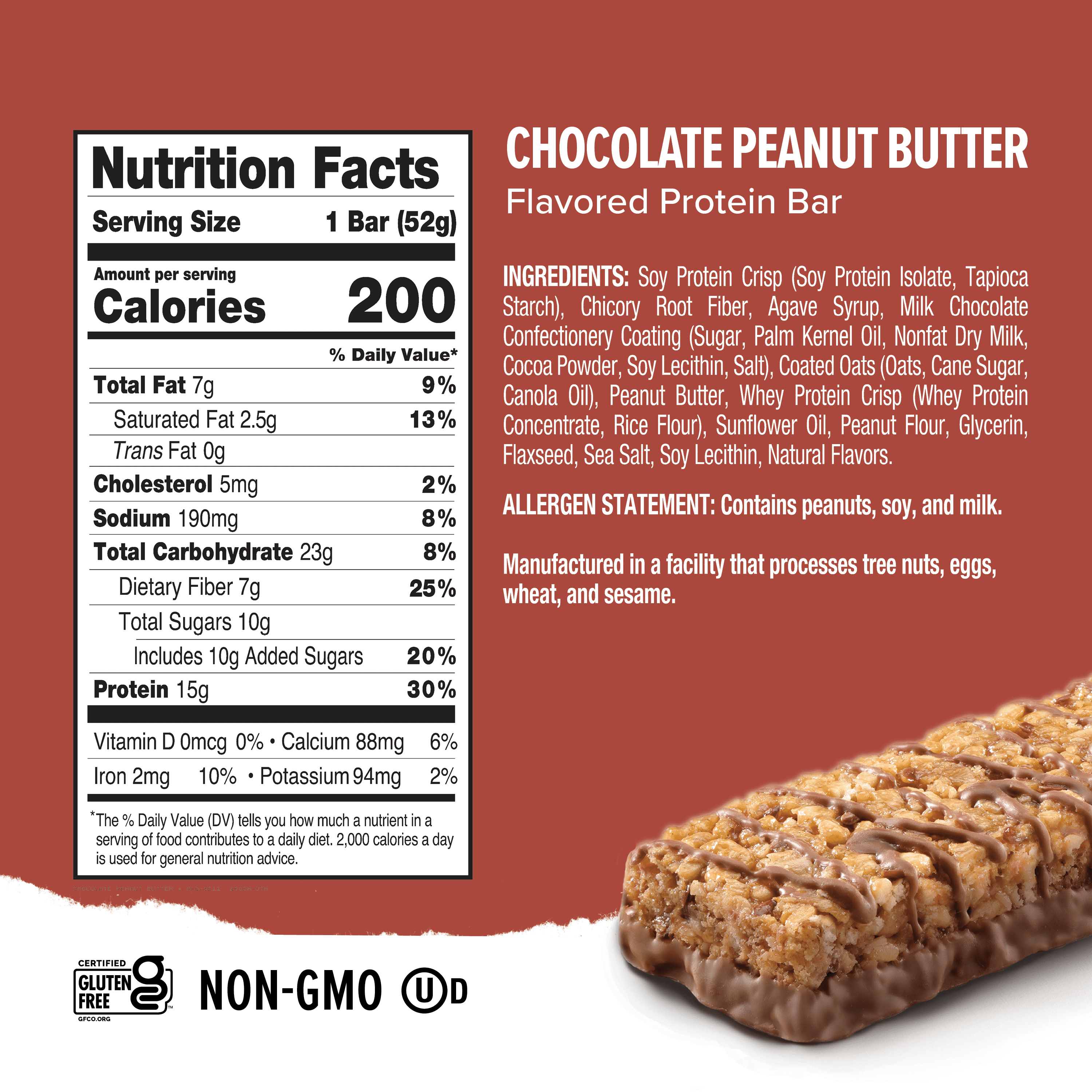 (3 pack) Ready Clean Protein Bar, Chocolate Peanut Butter, 15 Count