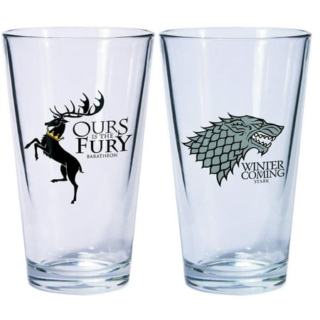 

Game Of Thrones Pint Glass Set Of 2 Stark & Baratheon